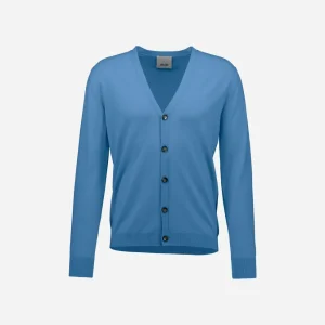 Wolle Strickjacke in Blau