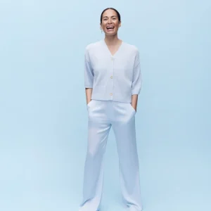 Seide Hose in Blau