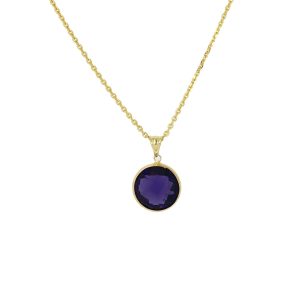 Bartijewels Anhänger mit bunten edelen Stein Lila Gold 585-14Kt. BJ1001-RT-001