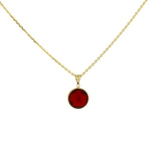 Bartijewels Anhänger mit bunten edelen Stein Rot Gold 585-14Kt. BJ1001-RT-006