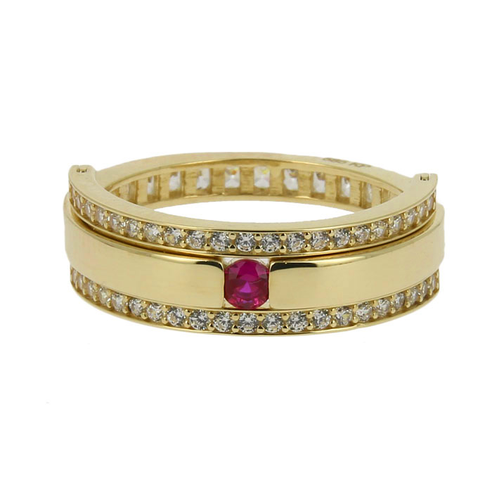 Butterflyring Damenring 14Kt/585 Gold Goldring doppelseitig BJ2020-RG017 – Bild 3