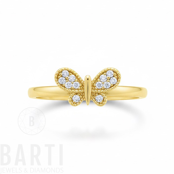 Damenring Schmetterling Ring 585 Gold BJ2020-RG027 – Bild 2