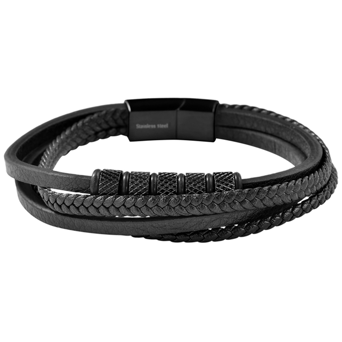 Armband Lederarmband Edelstahl BRT-4005 – Bild 2