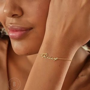 Namenskette Armband 585/14Kt Gold oder Silber mit Kette